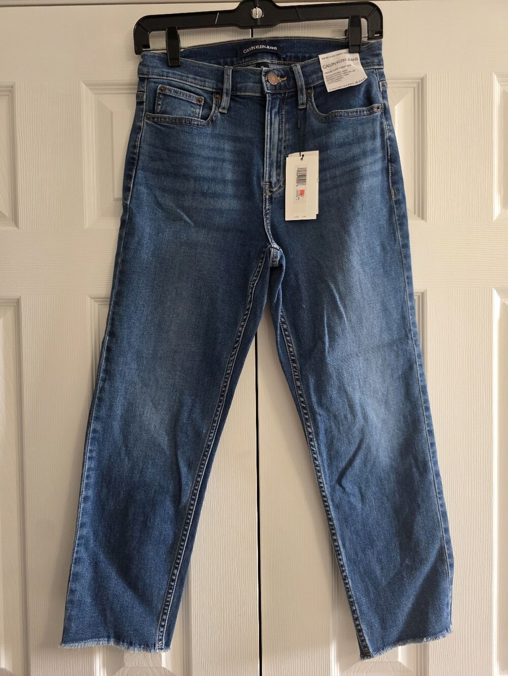 Calvin Klein High Rise Classic Straight Crop Jeans Medium Wash Women's Size 26